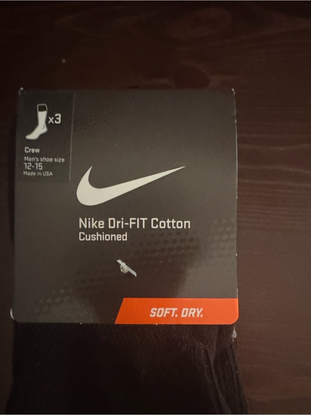 Nike Black Cushioned Crew Athletic Socks (3-Pack) - Picture 3 of 4